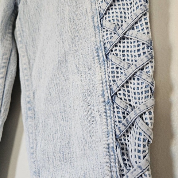 Vtg Anti Basic Daily Jeans Womens Side Lace Up Jeans Size 13/14 29 Waist Acid - Picture 5 of 11